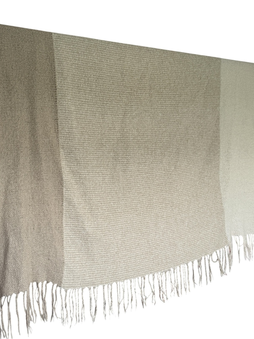 Crate & Barrel Letti Ombré Throw 50x70 Neutral Blanket Fringe Cottage Minimalist